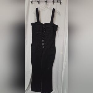 Good American Black Lace-Up Jumpsuit